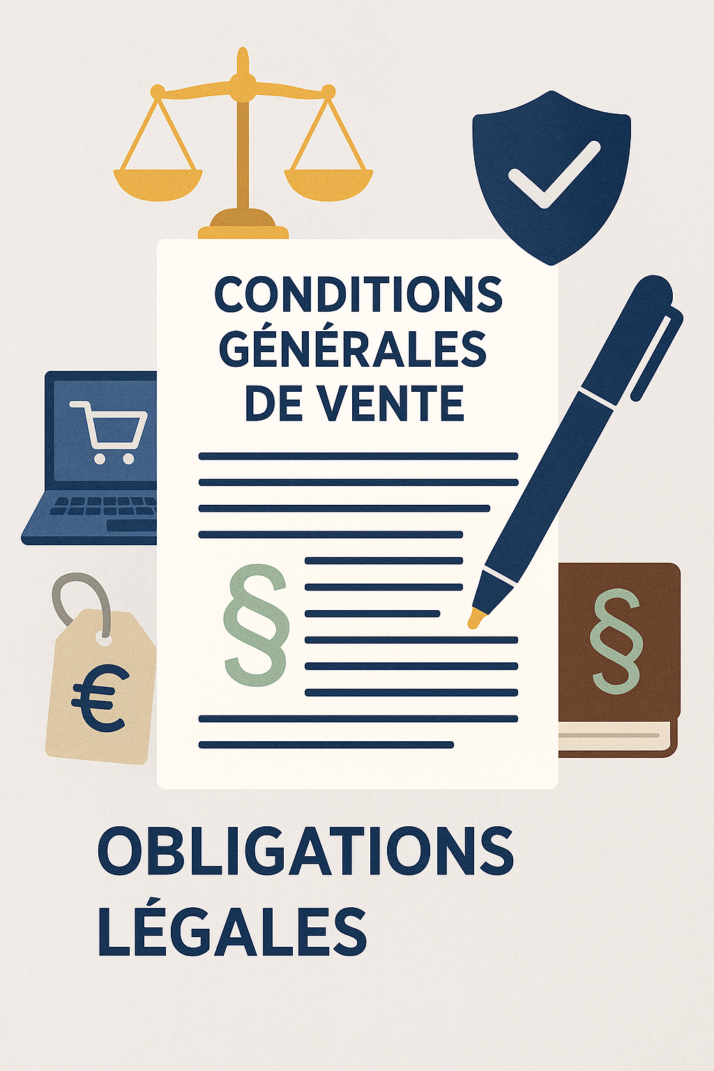 Illustration rédaction des conditions générales de vente